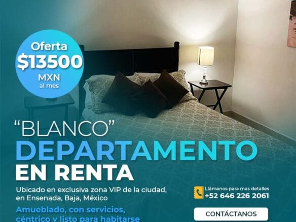 Renta Departamento “Blanco” en Zona VIP con Terraza
