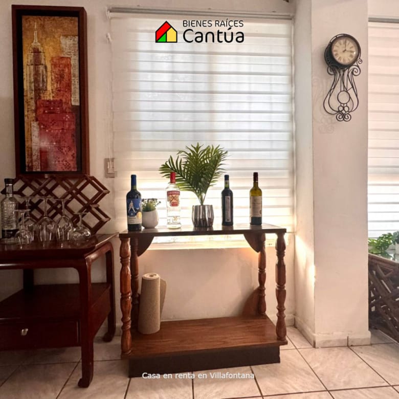 Casa amueblada en renta | Terraza privada y excelente ubicación | Fracc. Villafontana