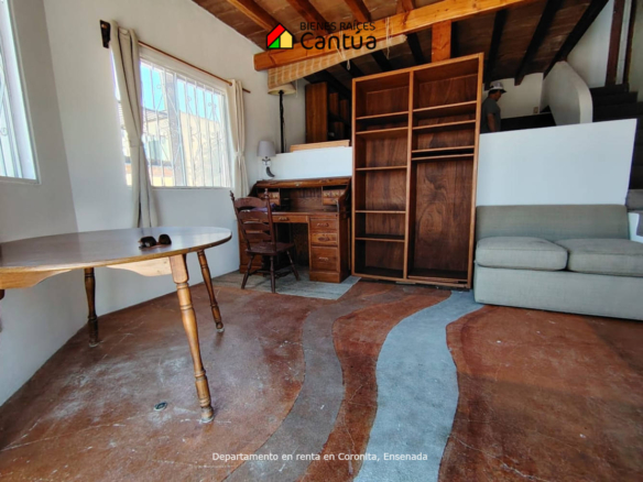 Renta | Departamento con techos de madera y vista abierta | Coronita, Ensenada